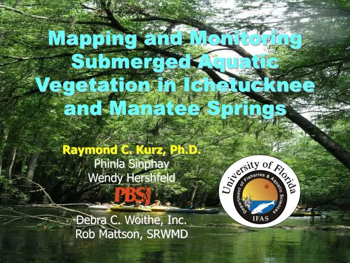 mapping and monitoring submerged aquatic vegetation in ichetucknee and manatee springs