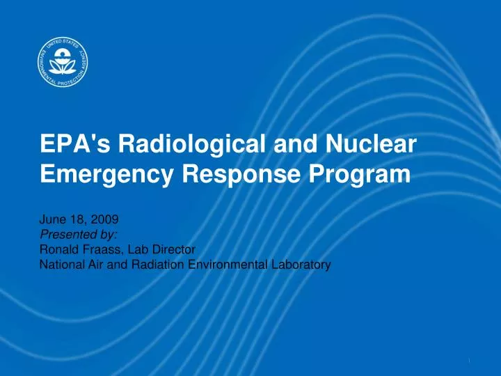 epa s radiological and nuclear emergency response program