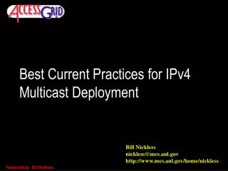 Best Current Practices for IPv4 Multicast Deployment