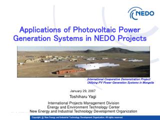 Applications of Photovoltaic Power Generation Systems in NEDO Projects