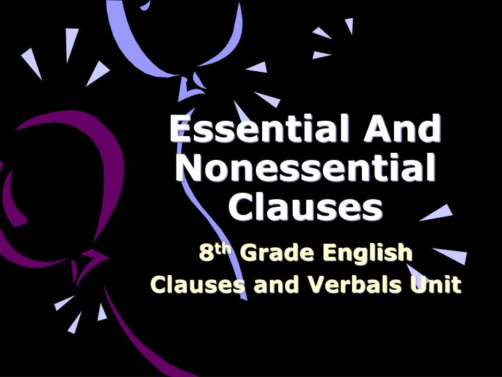 essential and nonessential clauses