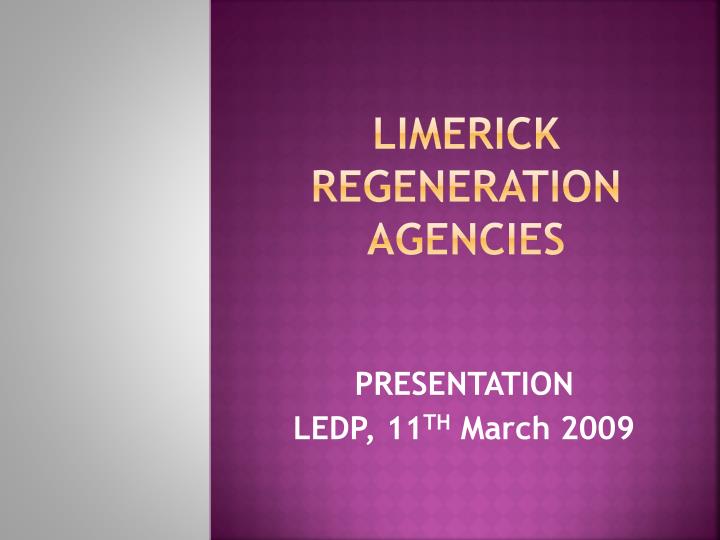 limerick regeneration agencies