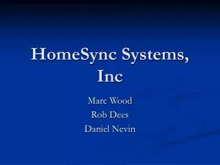 HomeSync Systems, Inc