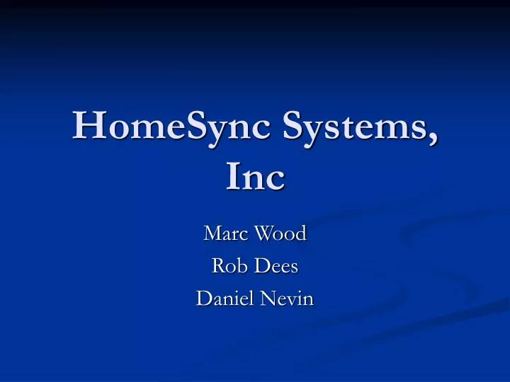 homesync systems inc