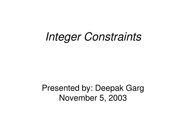 integer constraints