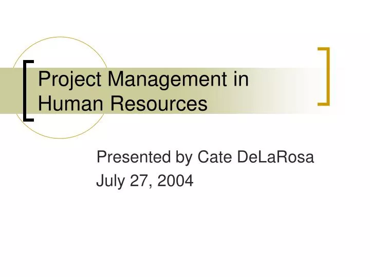 project management in human resources