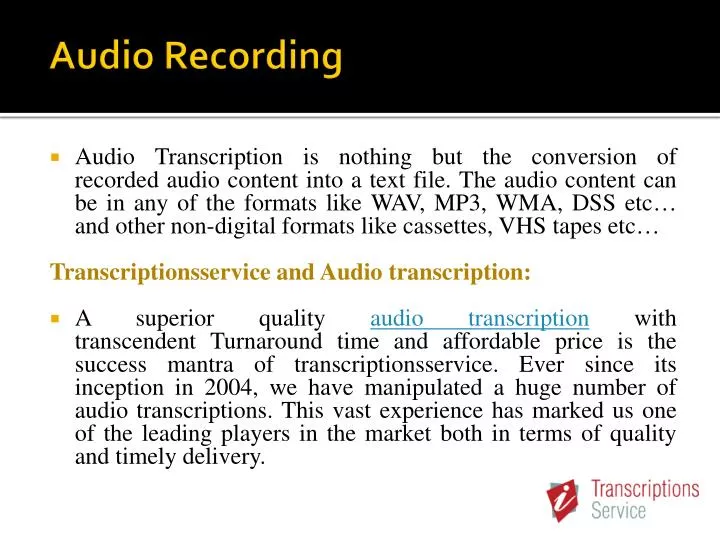 audio recording