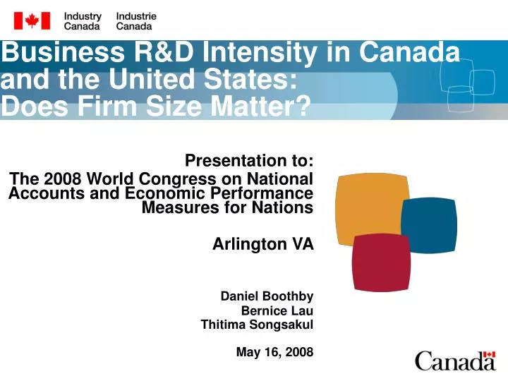business r d intensity in canada and the united states does firm size matter