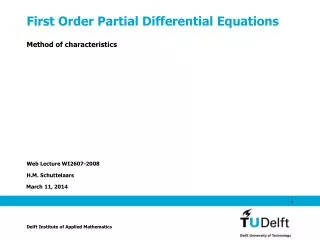 First Order Partial Differential Equations