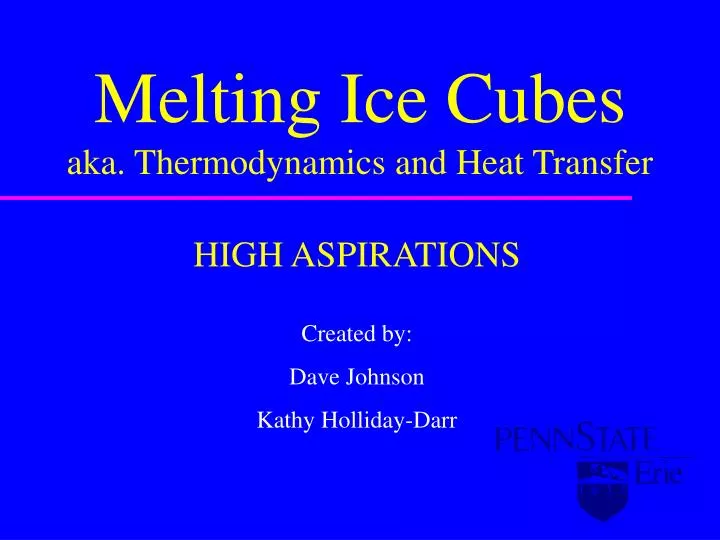 melting ice cubes aka thermodynamics and heat transfer