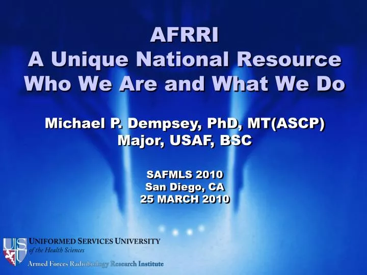 afrri a unique national resource who we are and what we do