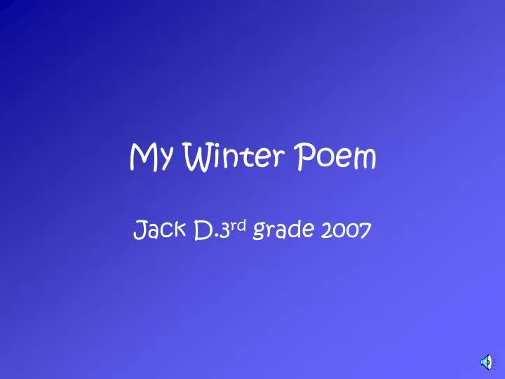 my winter poem