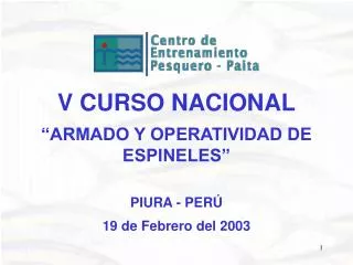 V CURSO NACIONAL “ARMADO Y OPERATIVIDAD DE ESPINELES” PIURA - PERÚ 19 de Febrero del 2003