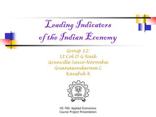 Leading Indicators of the Indian Economy
