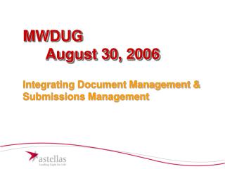 MWDUG 	August 30, 2006