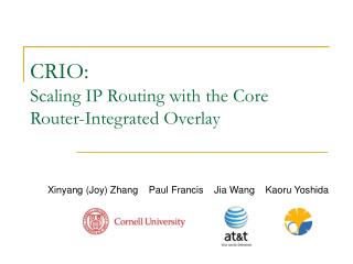 CRIO: Scaling IP Routing with the Core Router-Integrated Overlay