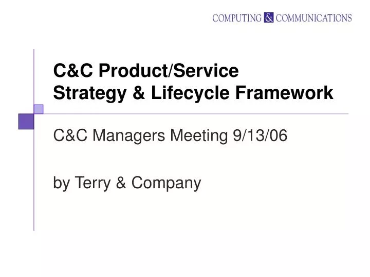 c c product service strategy lifecycle framework