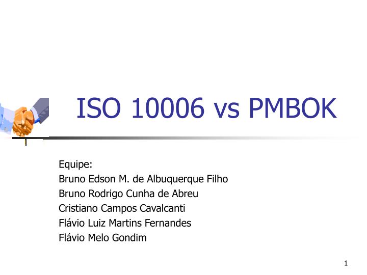 iso 10006 vs pmbok