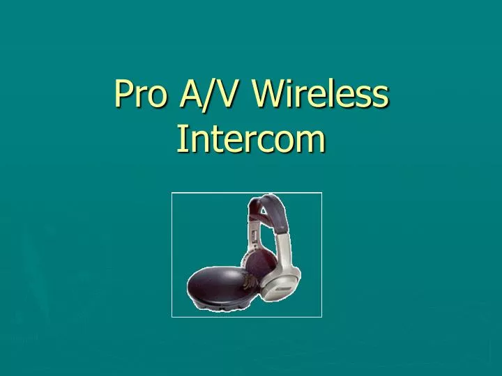 pro a v wireless intercom