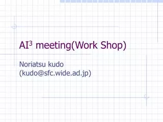AI 3 meeting(Work Shop)