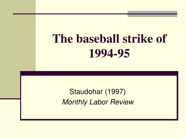 the baseball strike of 1994 95
