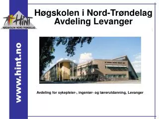 Høgskolen i Nord-Trøndelag Avdeling Levanger