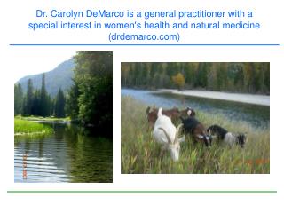 Dr. Carolyn DeMarco is a general practitioner with a special interest in women's health and natural medicine (drdemarco