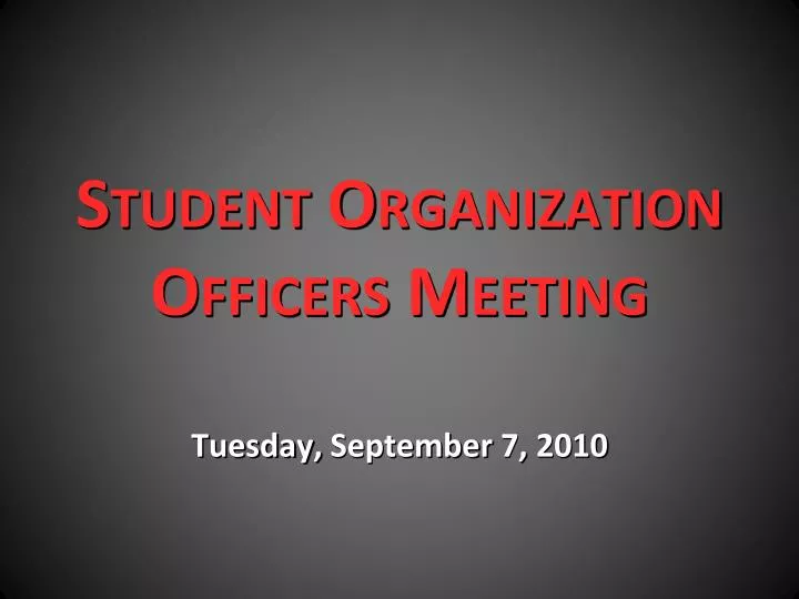 student organization officers meeting
