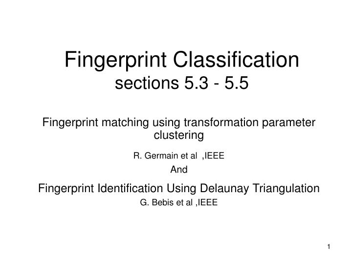 fingerprint classification sections 5 3 5 5