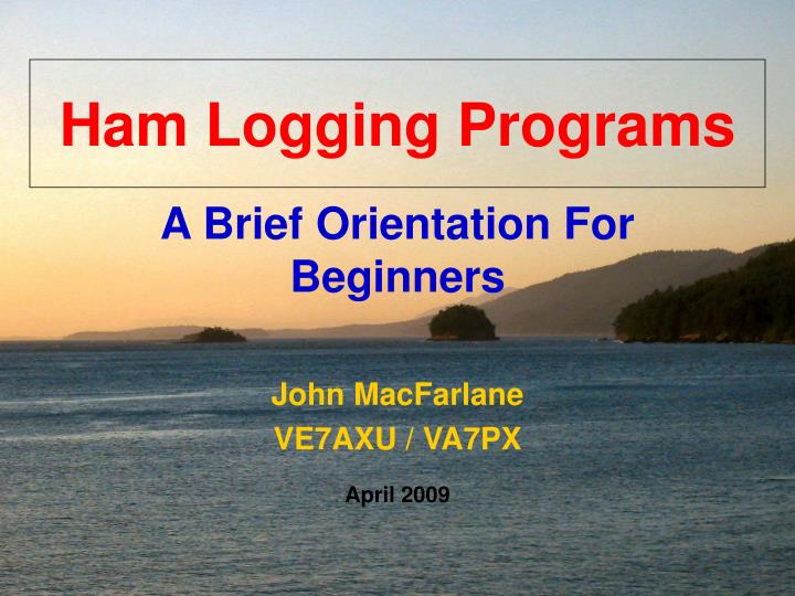 ham logging programs