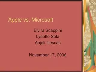 Apple vs. Microsoft