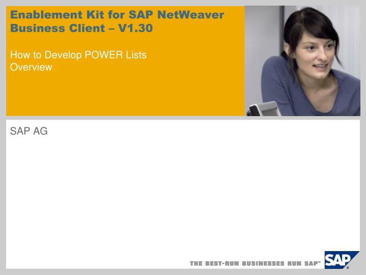 enablement kit for sap netweaver business client v1 30 how to develop power lists overview