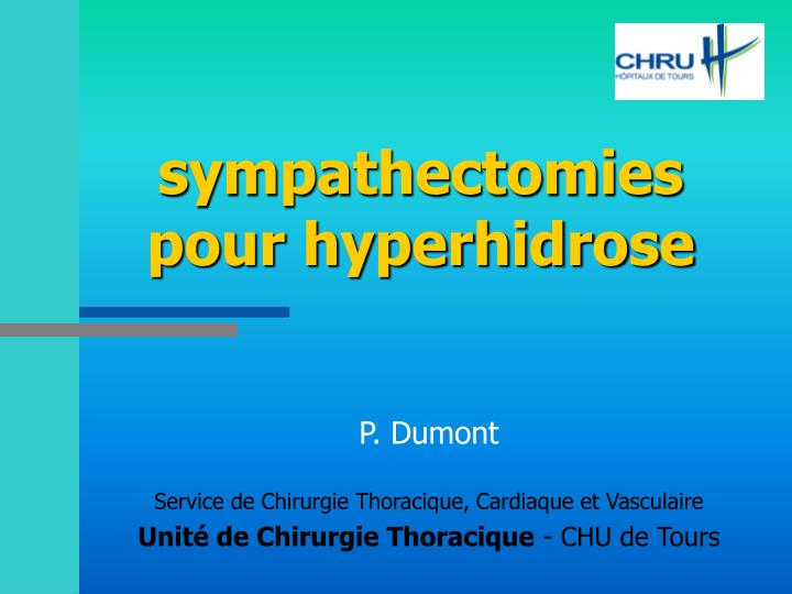 sympathectomies pour hyperhidrose