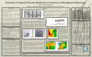Sensitivity of Supercell Tornado Simulations to Variations in Microphysical Parameters Nathan Snook and Ming Xue