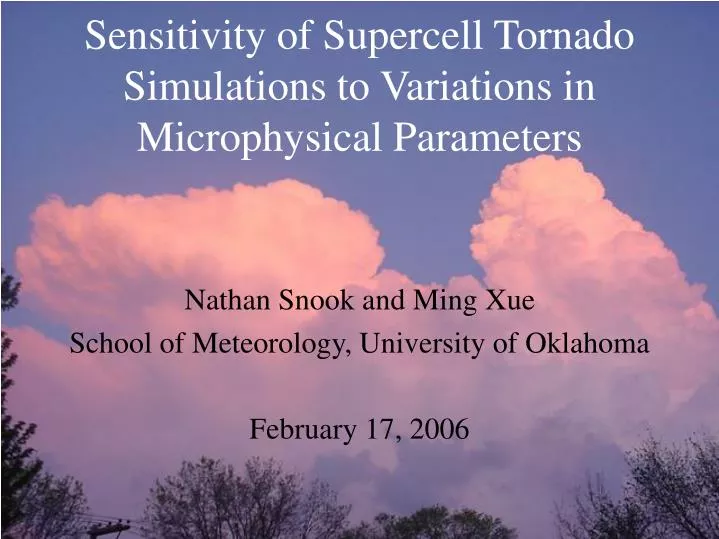 sensitivity of supercell tornado simulations to variations in microphysical parameters