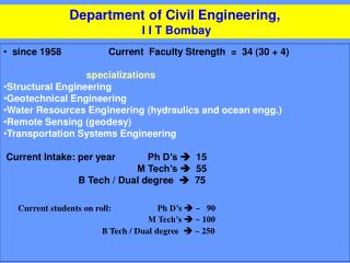 Department of Civil Engineering, I I T Bombay