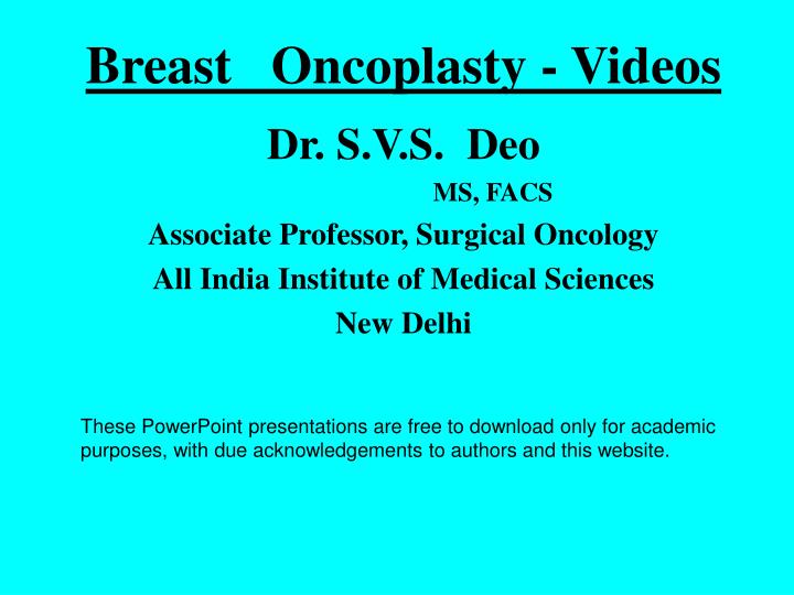 breast oncoplasty videos