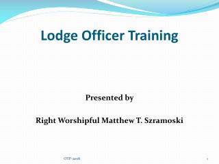 Lodge Officer Training