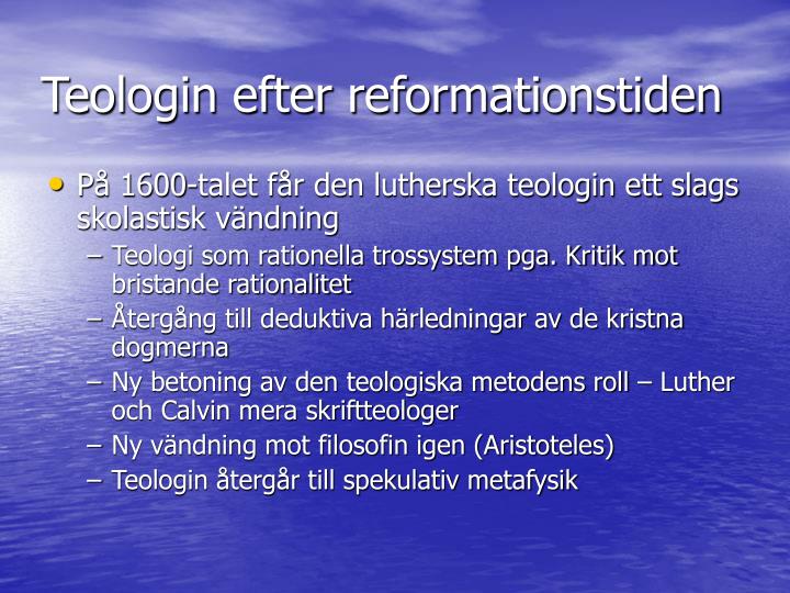 teologin efter reformationstiden