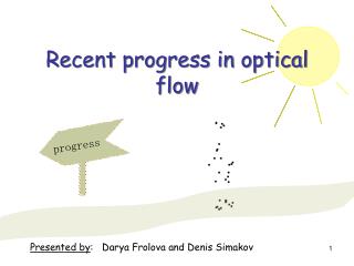 Recent progress in optical flow
