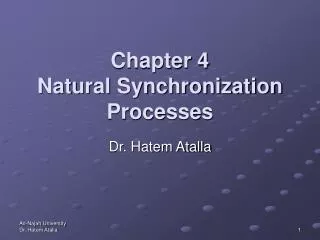 Chapter 4 Natural Synchronization Processes