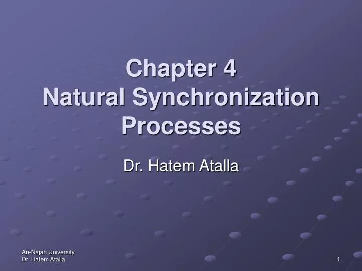 chapter 4 natural synchronization processes