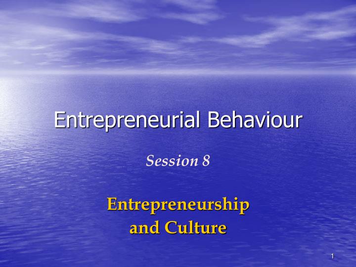 entrepreneurial behaviour