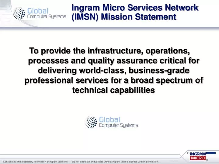 ingram micro services network imsn mission statement