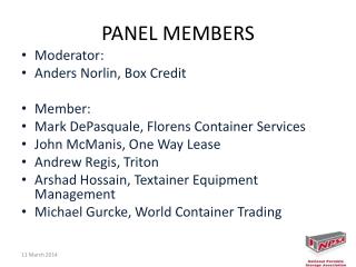 PANEL MEMBERS