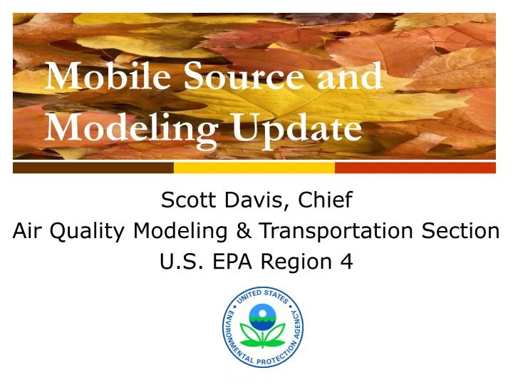 scott davis chief air quality modeling transportation section u s epa region 4