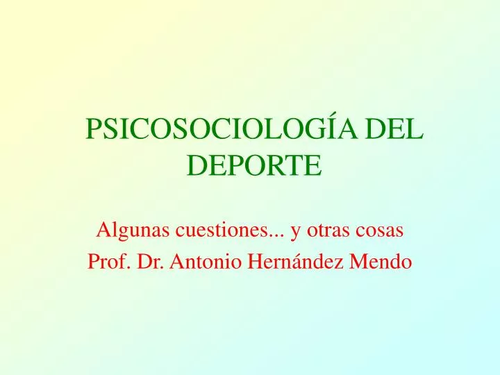 psicosociolog a del deporte