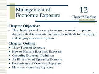 Management of Economic Exposure