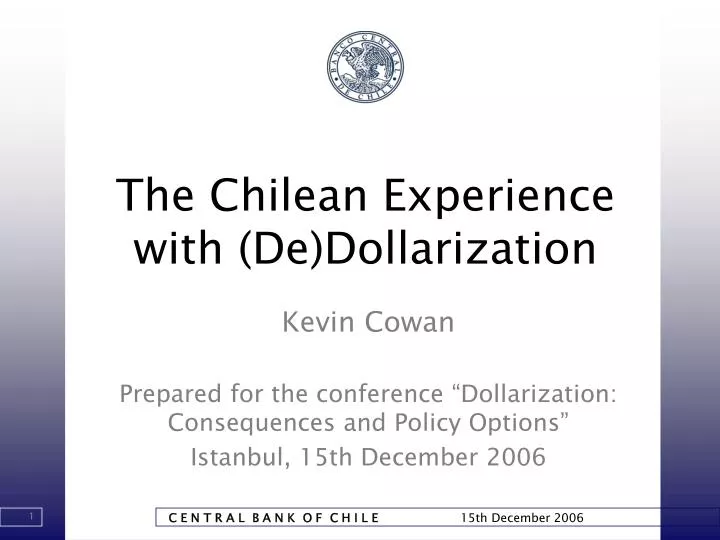 the chilean experience with de dollarization
