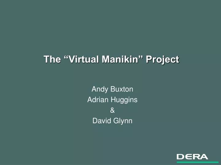 the virtual manikin project